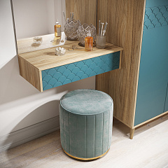 Тумба подвесная Велламо ВО-08 блэквуд ячменный/морская волна