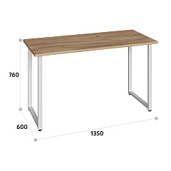 Стол С-600 дуб крафт золотой/каркас белый (1350х600)