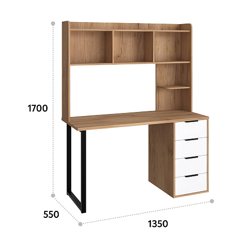 Полка П-102 дуб крафт золотой (1344*240)
