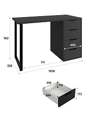Стол Стол С-400 черный шагрень/блэк