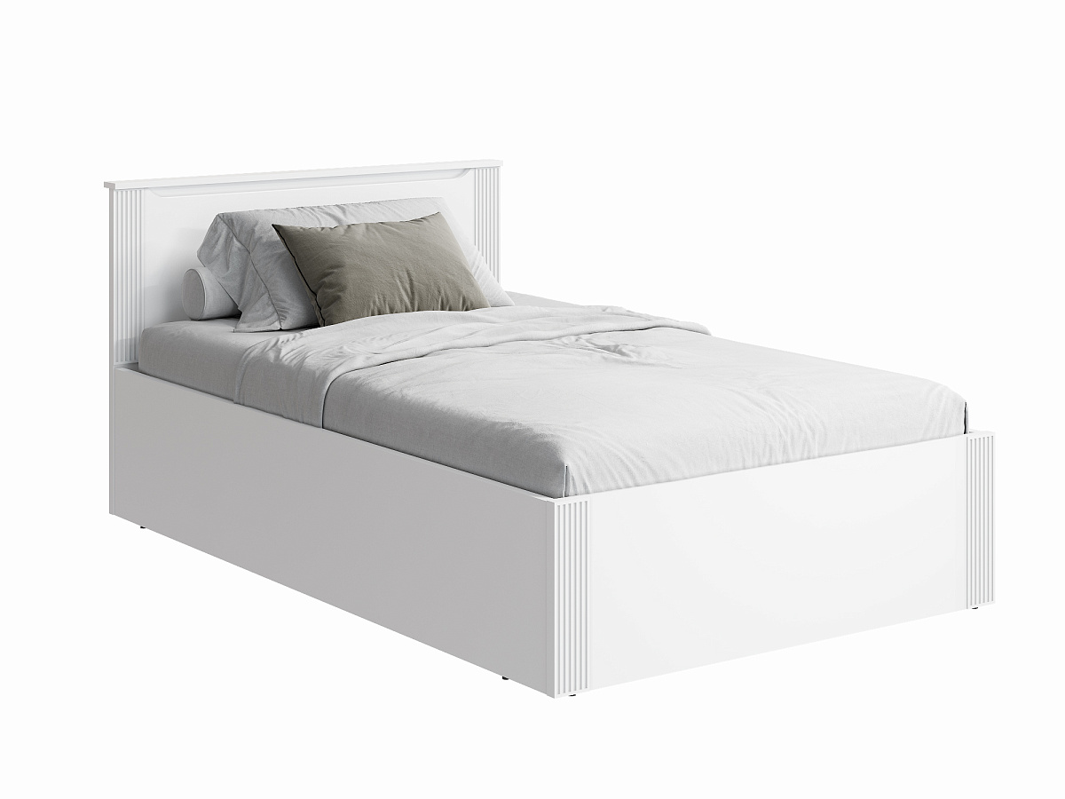 Кровать с ПМ Эмилия ЭЛ-32 (120х200) белый структурный/меренга