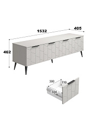 Тумба ТВ Контемпо КТ-05 кашемир/шарли керамика