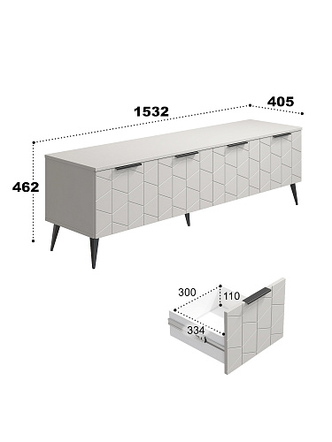 Тумба ТВ Контемпо КТ-05 кашемир/шарли керамика