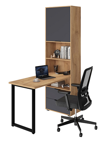 Стол рабочий Оптима ОП-20 дуб крафт золотой/графит