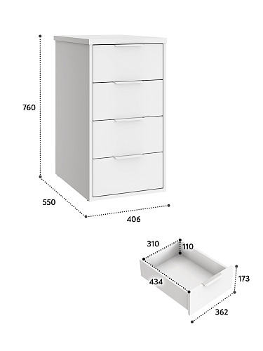 Тумба К-53 белый структурный/меренга