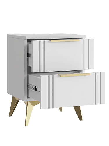 Тумба прикроватная Стелла СТ-03 белый бриллиант/бланж