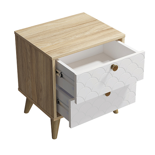 Тумба прикроватная Велламо ВО-01 блэквуд ячменный/бланж