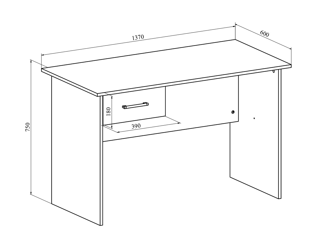 Комплект стол с тумбой ОФ-113K+ОФ-26 северное дерево светлое