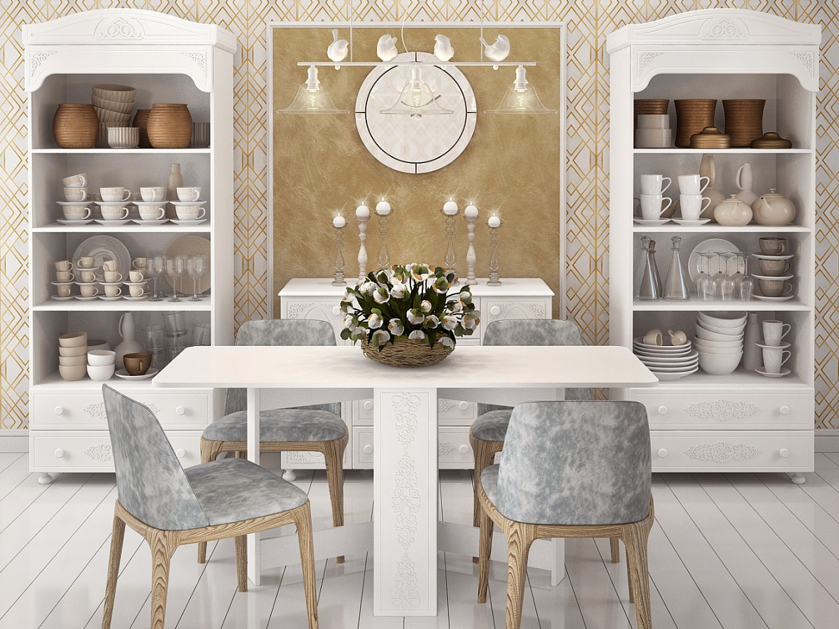 Шкаф-пенал открытый Ассоль АС-3 белое дерево