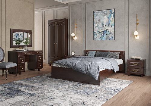 Кровать Элизабет ЭМ-14 (2000x1600) орех темный