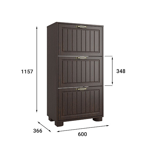 Тумба для обуви (обувница) «Монблан» МБ-34К венге/орех шоколадный