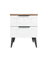 Тумба прикроватная Контемпо КТ-04 дуб барокко янтарный/бланж