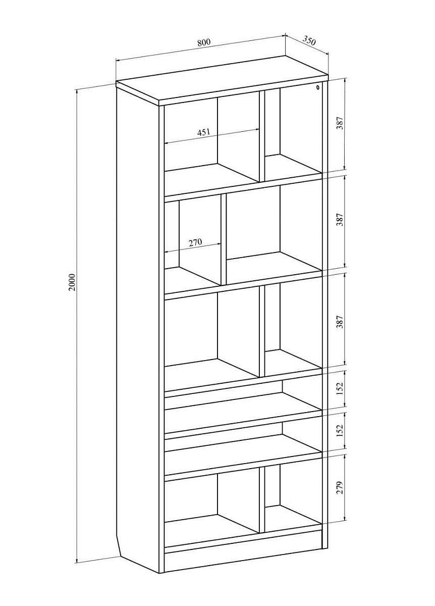 Стеллаж Виктория ВИ-3 дуб крафт золотой