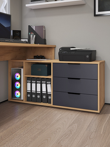 Стол угловой Оптима ОП-22 дуб крафт золотой/графит