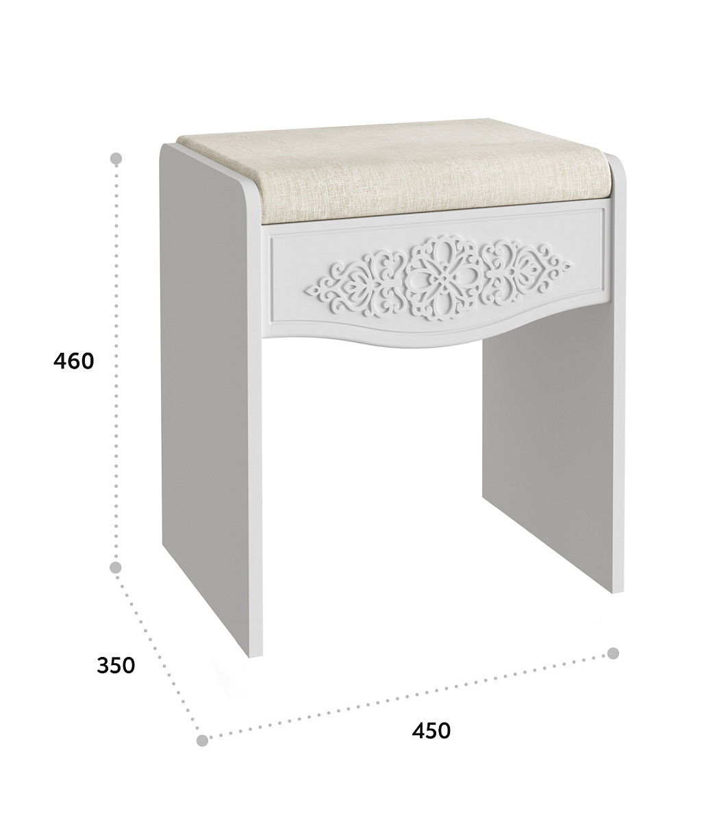Банкетка Ассоль АС-21 белое дерево