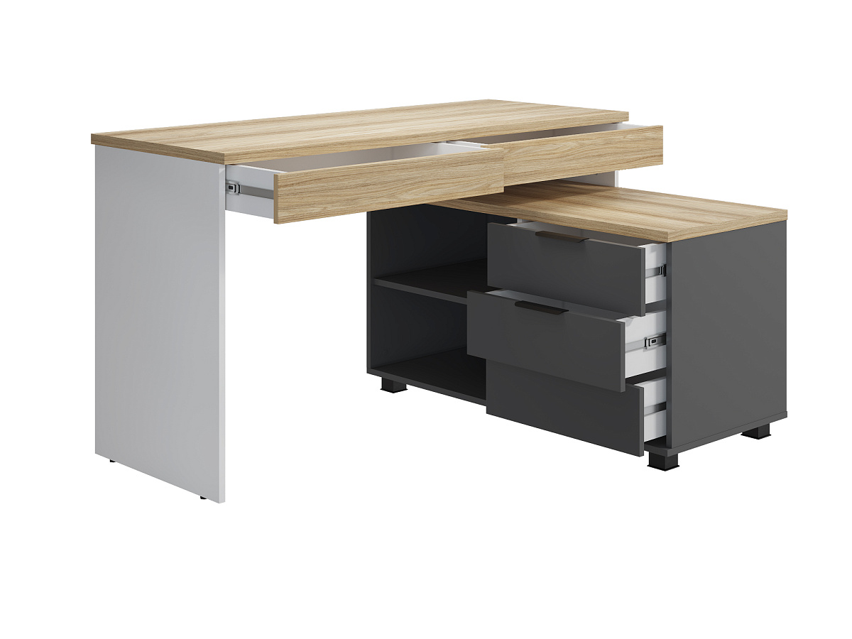 Стол Скайлайт СЛ-22К блэквуд ячменный/графит/белый