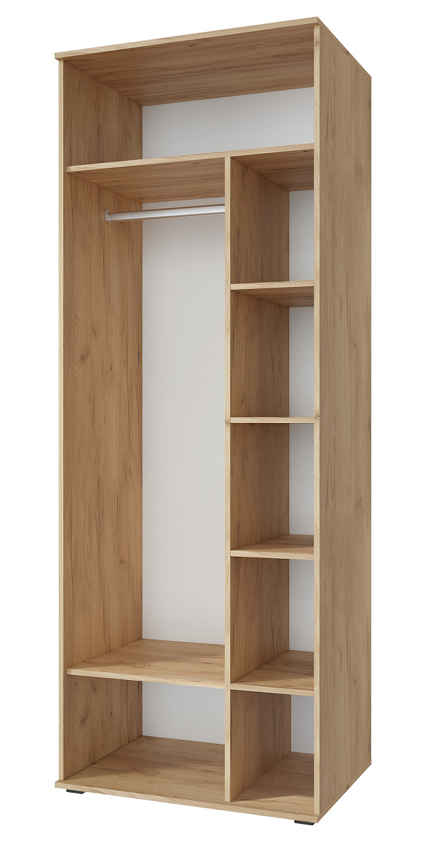 Шкаф для одежды Эмилия ЭЛ-16К глухой дуб крафт золотой/меренга