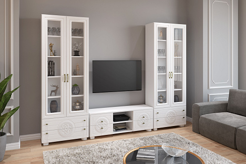 Гарнитур для гостиной Монблан МБ-010 белое дерево