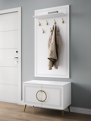 Вешалка Оливия ОЛ-15 (700х1300) белый бриллиант/бланж