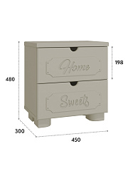 Тумба прикроватная ДримСтар ДС-14 глиняный серый/риолит