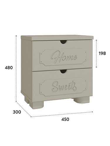 Тумба прикроватная ДримСтар ДС-14 глиняный серый/риолит