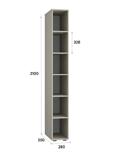 Пенал Оптима ОП-12 глиняный серый