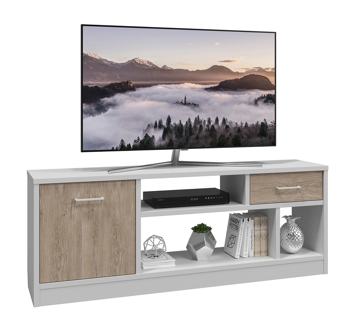 Тумба Виктория ВИ-1К белый структурный/дуб роше