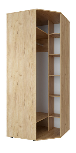 Шкаф угловой Эмилия ЭЛ-17К глухой дуб крафт золотой/меренга