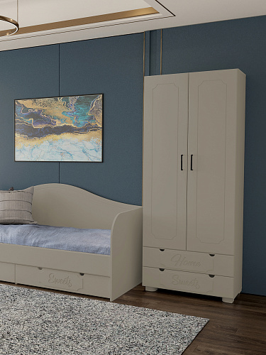 Шкаф для одежды ДримСтар ДС-60К глиняный серый/риолит