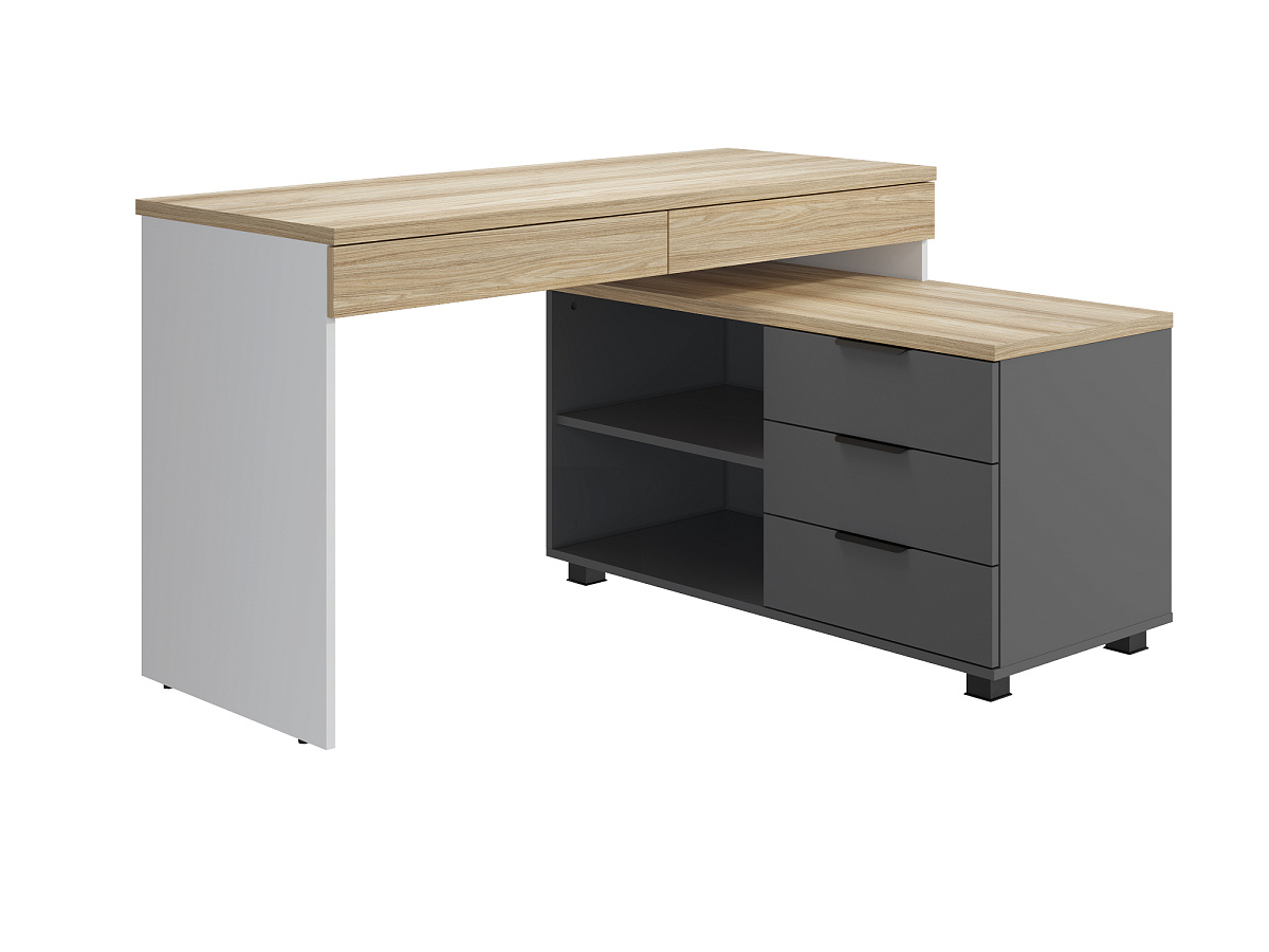 Стол Скайлайт СЛ-22К блэквуд ячменный/графит/белый