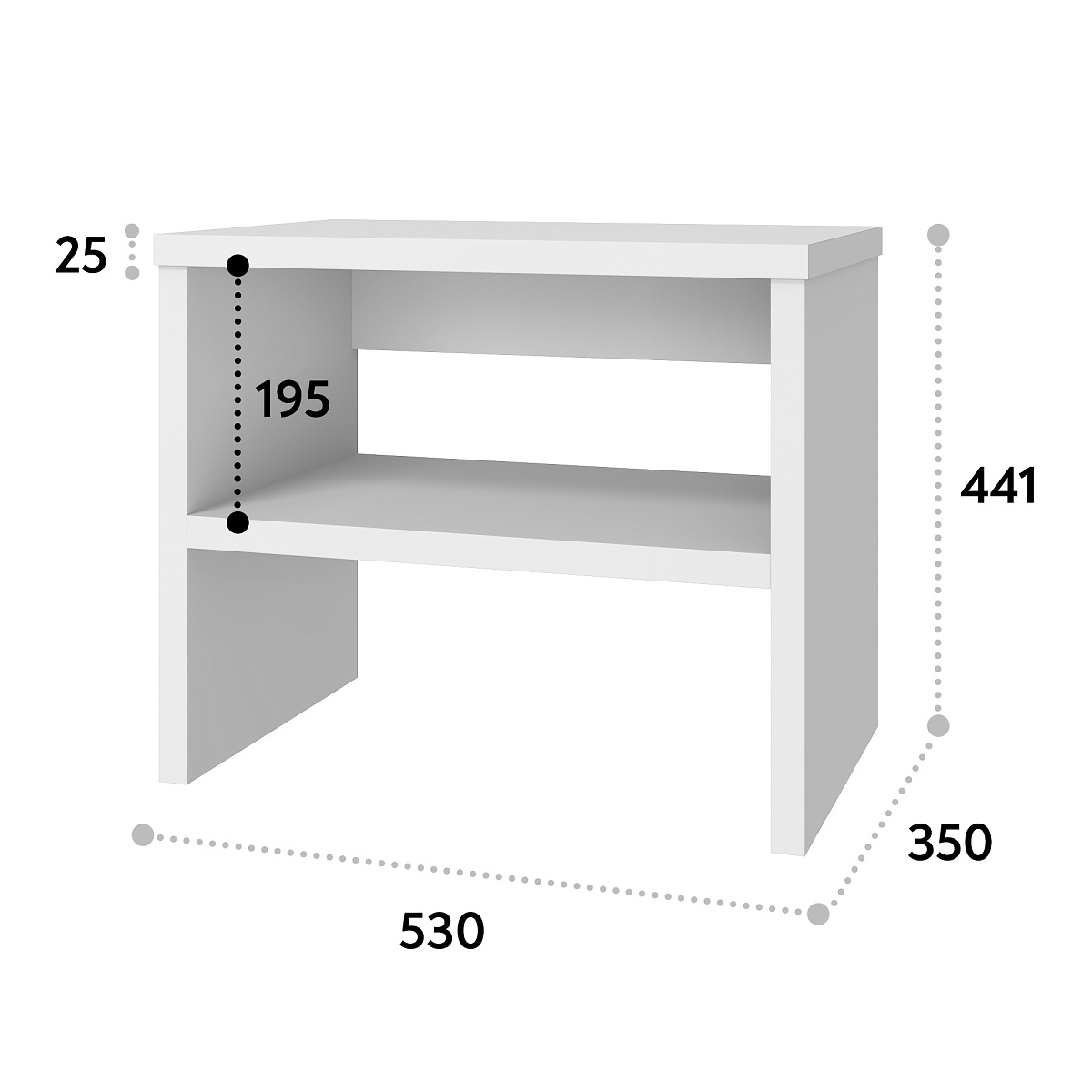 Тумба Т-10 белый структурный (530х441)