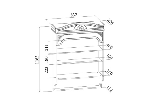 Полка Ассоль АС-14 белое дерево