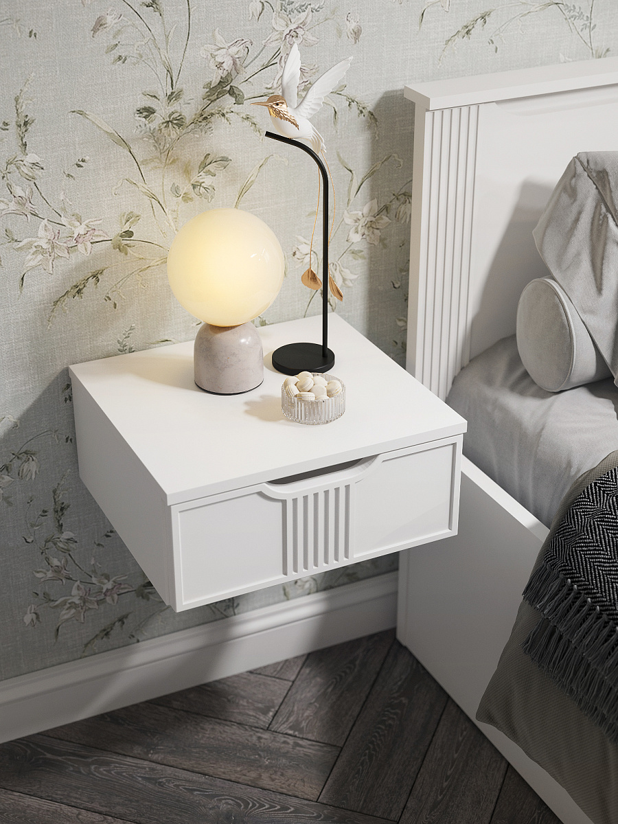 Тумба подвесная ЭЛ-23 белый структурный/меренга