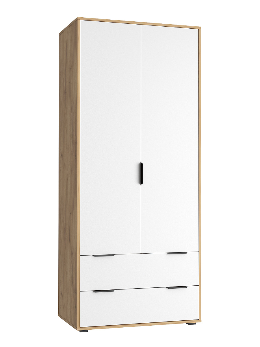 Шкаф платяной Оптима ОП-25 дуб крафт золотой/меренга
