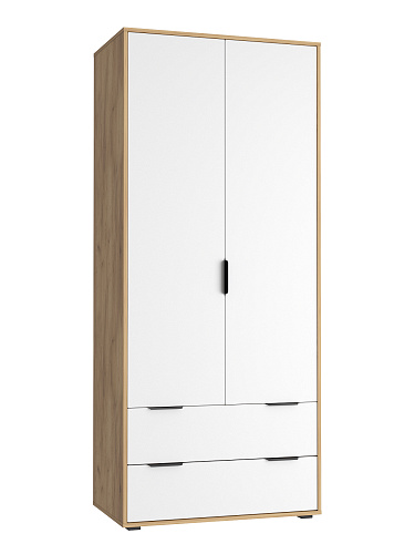 Шкаф платяной Оптима ОП-25 дуб крафт золотой/меренга
