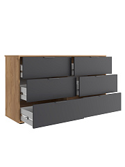 Комод Оптима ОП-16 (1352х426) дуб крафт золотой/графит