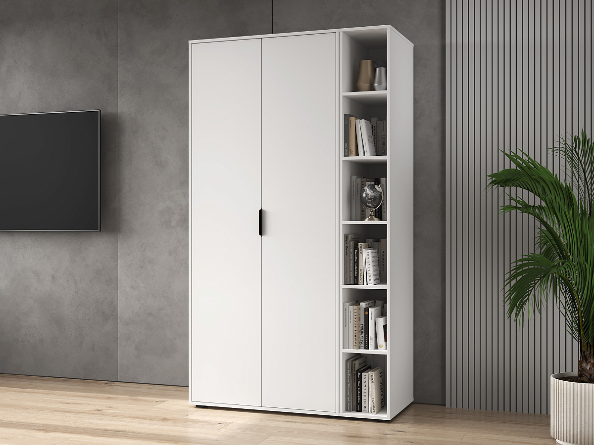 Шкаф для одежды Оптима ОП-01 белый структурный/меренга