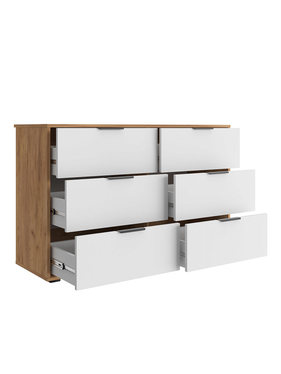 Комод Оптима ОП-15 (1202х426) дуб крафт золотой/меренга