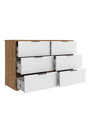 Комод Оптима ОП-15 (1202х426) дуб крафт золотой/меренга