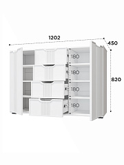 Комод Эмилия ЭЛ-21 белый структурный/меренга