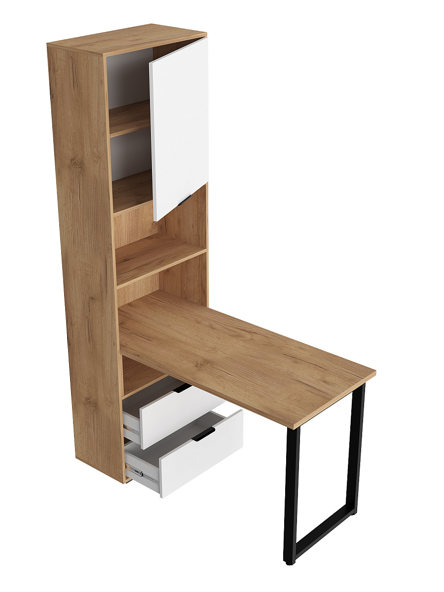 Стол рабочий Оптима ОП-20 дуб крафт золотой/меренга