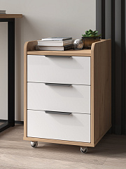 Тумба мобильная К-56 дуб крафт золотой/меренга