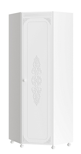 Шкаф угловой Ассоль АС-52К (правый) белое дерево