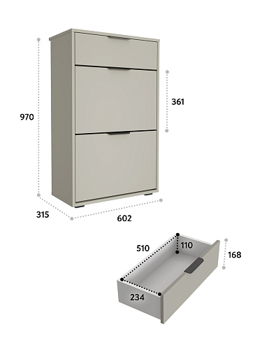 Тумба Оптима ОП-09 глиняный серый/риолит