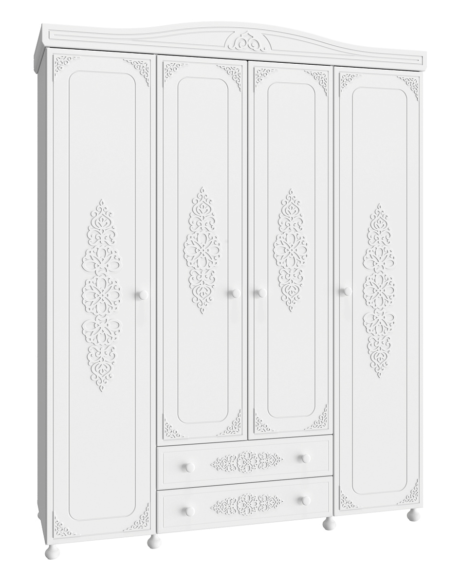 Шкаф четырехдверный Ассоль АС-28 белое дерево