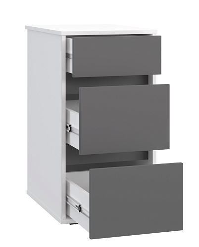 Тумба Оскар ОС-10 белый структурный/графит