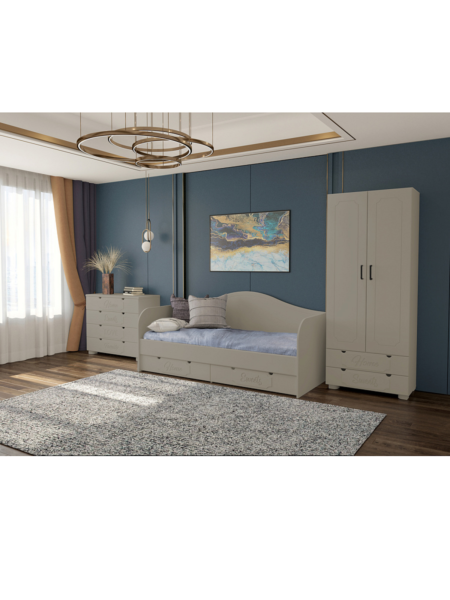 Шкаф для одежды ДримСтар ДС-60К глиняный серый/риолит