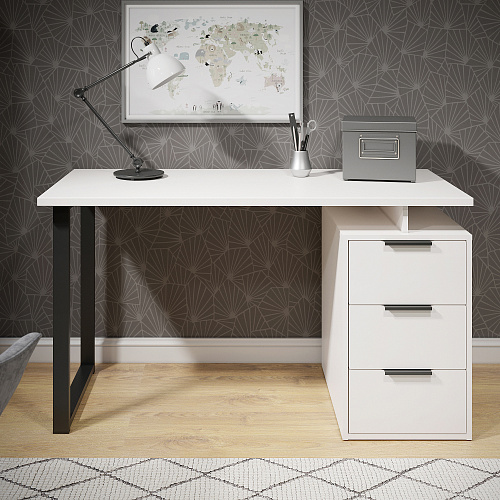 Стол С-406 белый структурный/меренга (1350*600)