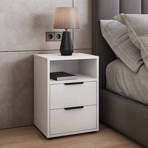 Тумба прикроватная Оптима ОП-07 белый структурный/меренга