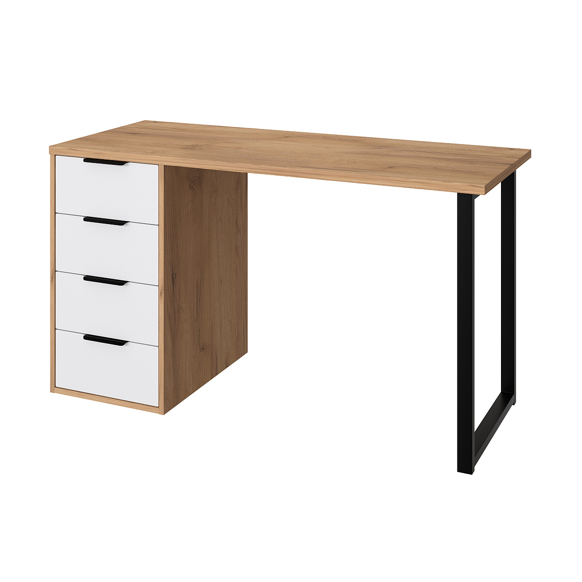 Стол письменный с полкой П-102402 дуб крафт золотой/меренга